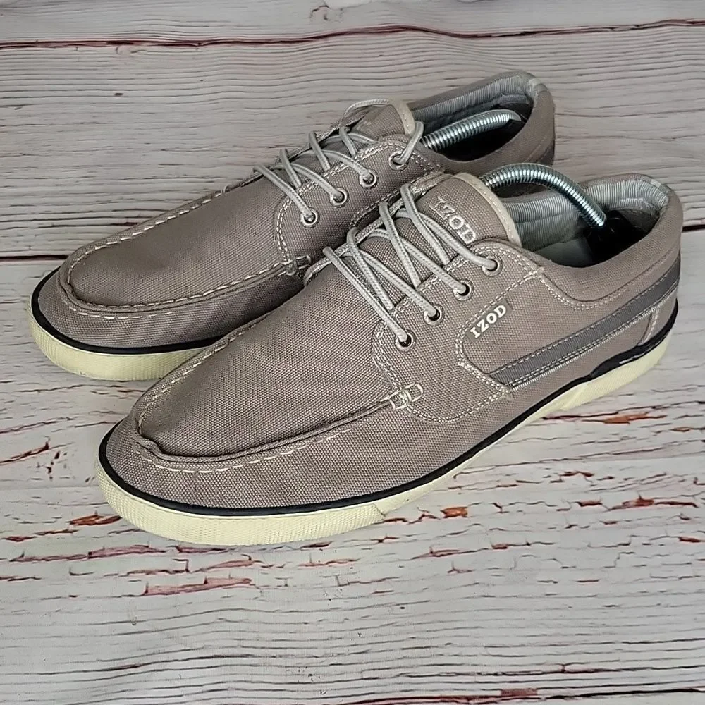 IZOD OASIS Men's Linen Taupe Casual Shoes Size 11